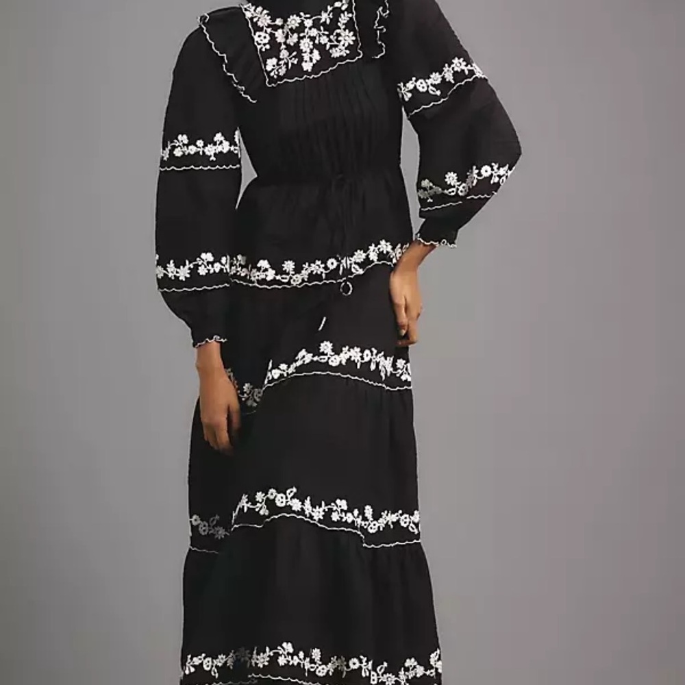 Farm Rio Embroidered Maxi Dress by Anthropologie